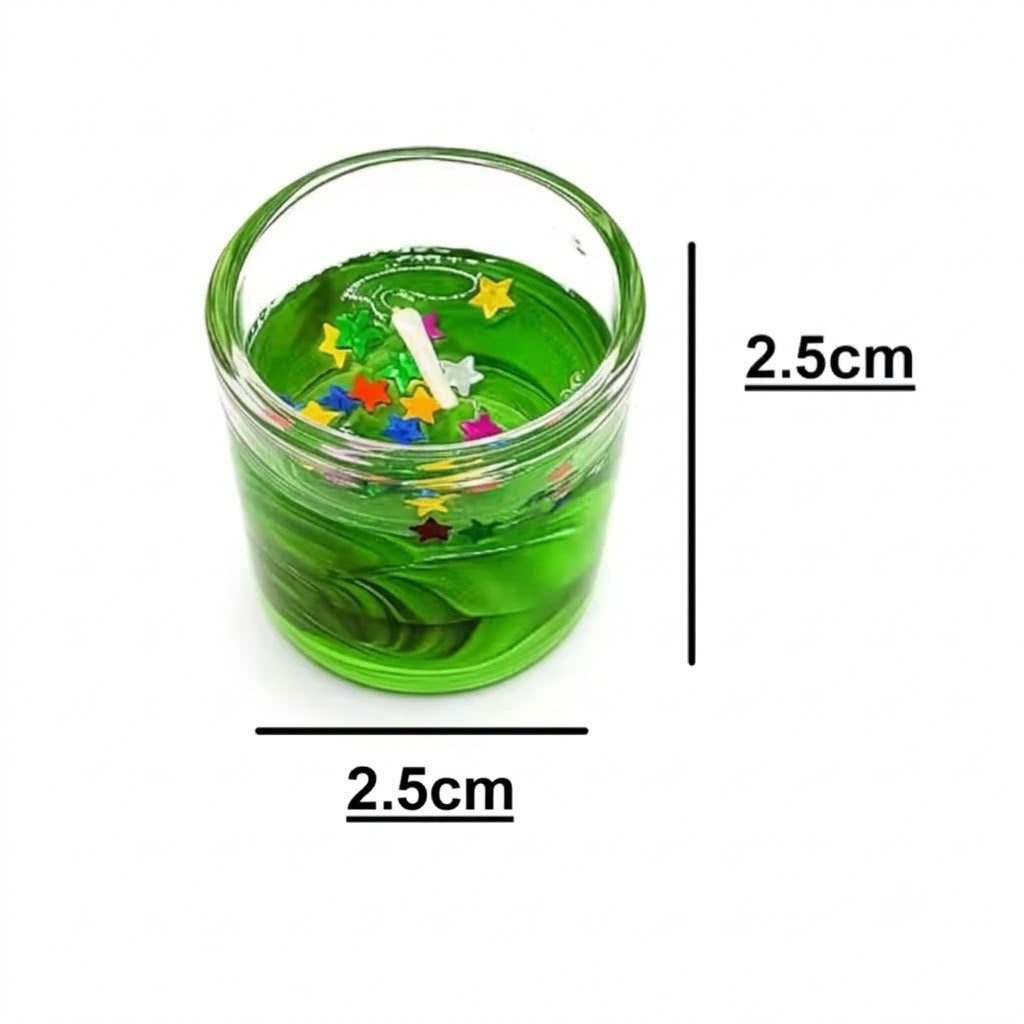 UDHWANI Multicolour Glass Jelly Gel Candles – Pack of 12 | Smokeless, Decorative Tealights for Diwali, Spa, Parties & Home Décor