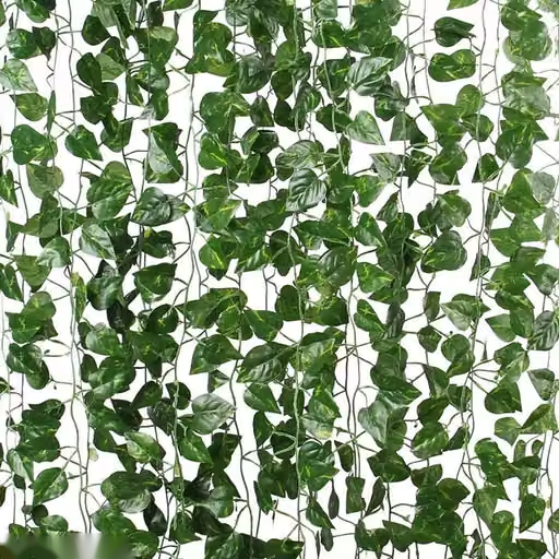 Plantswalls :- (8 Feet) (Set of 4 String) 30 Leave in one String Artificial Garlands Money Plant Hanging Leaves Greenery Vine Creeper Plants for Home Decor Main Door Wall, Balcony, Office, Decoration Party & Festival Craft