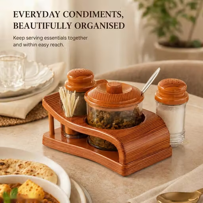 SUKHSON Plastic 3-in-1 Salt, Pepper Pickel Jar with Toothpick Holder Set | Multipurpose Tabletop Spice & Toothpick Dispenser | Compact Kitchen & Dining Table Organizer