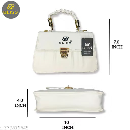 Graceful Stylish Slingbags Luxury High Quality PU Leather Women Shoulder Bag (White)