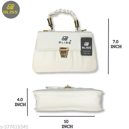 Graceful Stylish Slingbags Luxury High Quality PU Leather Women Shoulder Bag (White)