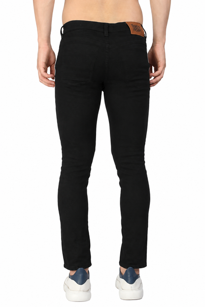 Black Printed Jeans for men