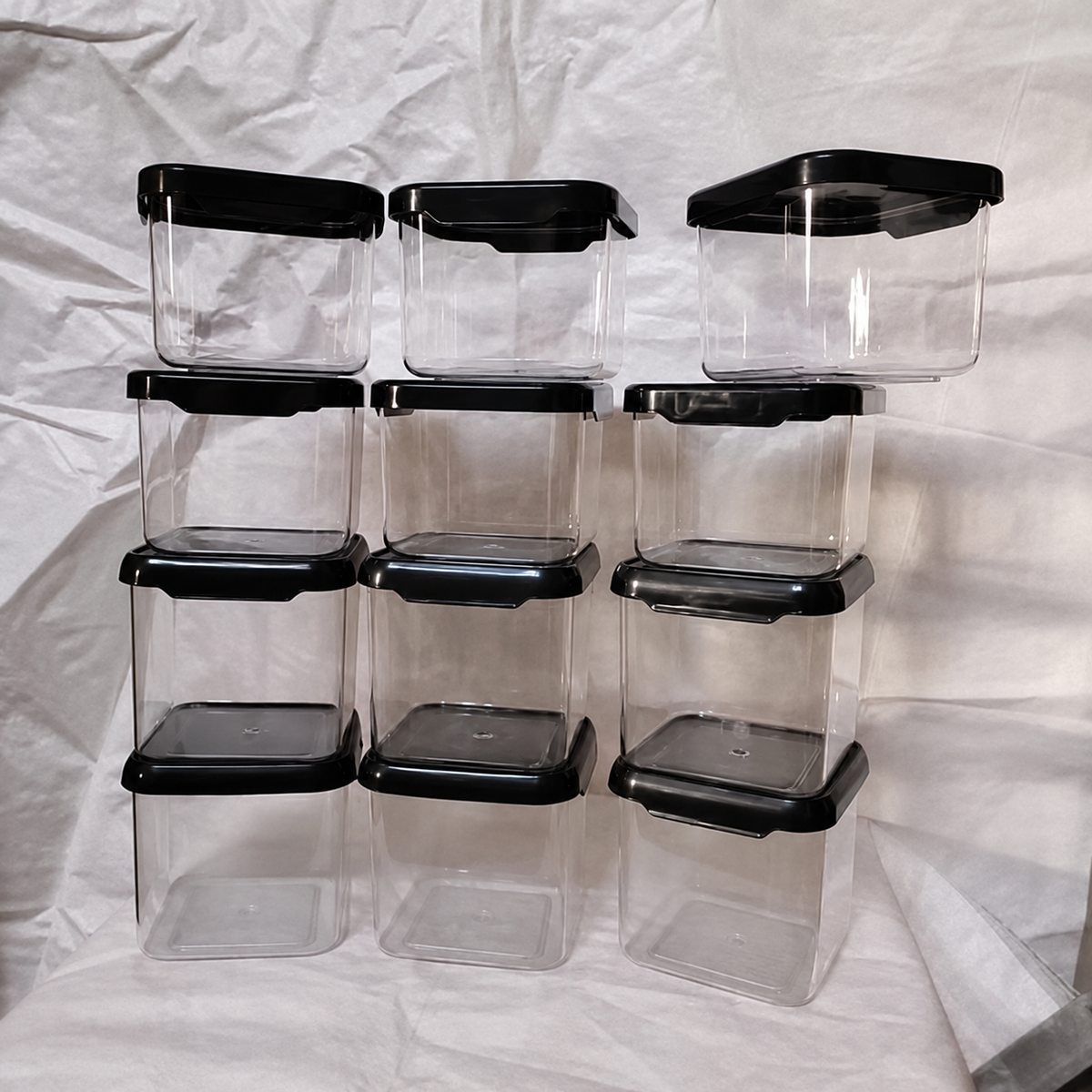SET 8 New Desgine Plastic Storage Jar & Container Set Air-Tight BPA Free Containers for Kitchen Storage Set Kitchen Organizer & Kitchen Storage Set Pantry Organization Multipurpose Jar 500 ML Set 8 Black+