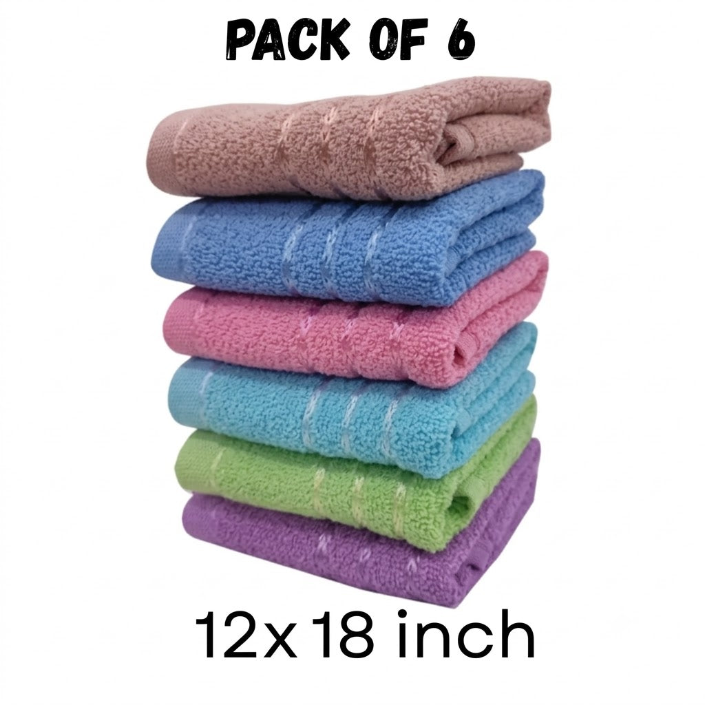 Cotton Bolls Textiles Pack of 6 Kitchen Napkin,Small Towels 30x45 CM /12x18 Inches Multicolor,