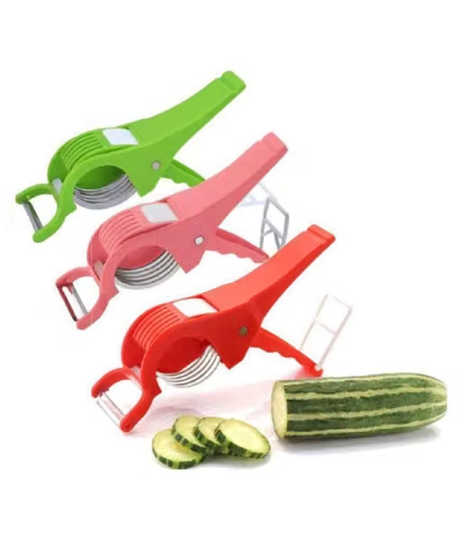 Home & Kitchen / Dining Tools Peelers /high Qulity Scissors 2 In 1 Vegitable With Peeler Sharp Stainless 5 Blade Cutter Slicer Vegetable Grater (Pack Of 3)