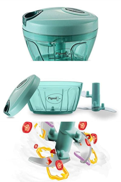 Manual Vegetable Chopper & Food Processor – Multipurpose Hand-Powered Cutter with Bowl