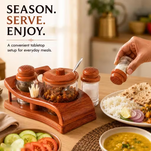 SUKHSON Plastic 3-in-1 Salt, Pepper Pickel Jar with Toothpick Holder Set | Multipurpose Tabletop Spice & Toothpick Dispenser | Compact Kitchen & Dining Table Organizer