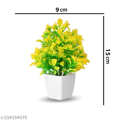 SKINSHINE Delightful Poted Artificial Multicolor Decor | Fake Plants | Artificial Plants ( Pack of 8)