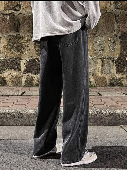baggy mens dark GREY jeans//baggy lose fit man jeans