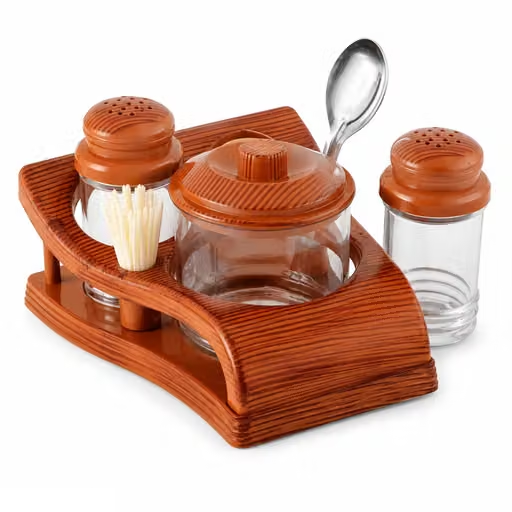 SUKHSON Plastic 3-in-1 Salt, Pepper Pickel Jar with Toothpick Holder Set | Multipurpose Tabletop Spice & Toothpick Dispenser | Compact Kitchen & Dining Table Organizer