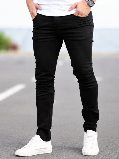 Koetler Men's Slim Black Jeans