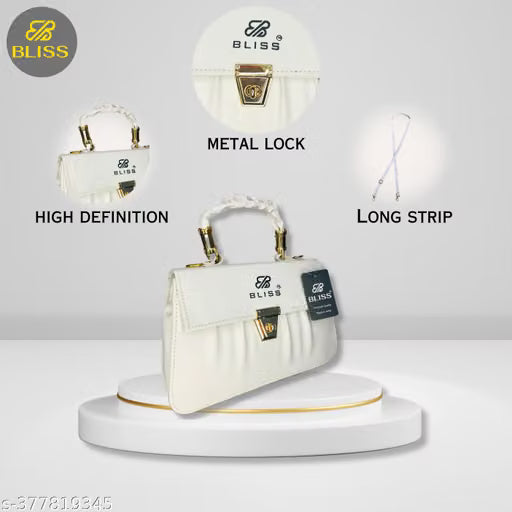 Graceful Stylish Slingbags Luxury High Quality PU Leather Women Shoulder Bag (White)