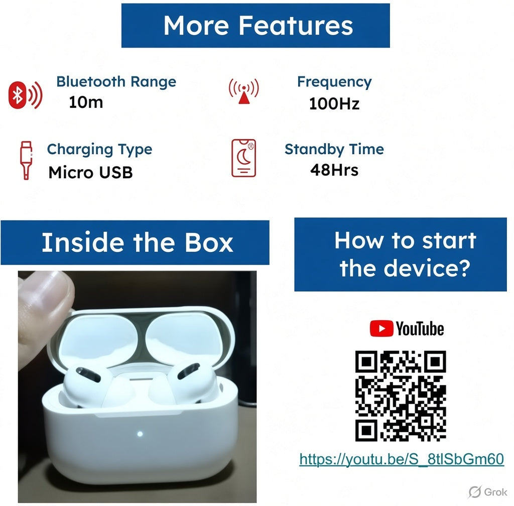Tws bluetooth wireless headphones ear buds with best quality watch & earphones touch Sensor V 5.1 with HD Mic and active noisz cancellation supported all android & Devices Bluetooth Headset