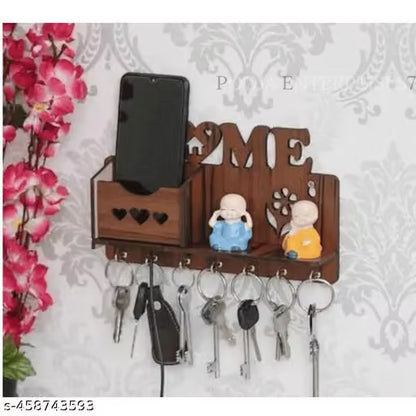 HOME-Wooden Key Holder, Home Key Holder, Key Holder for Wall, Wall Mounted Key Holder