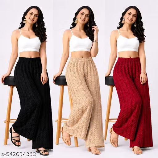 Pack of 3 piece new trending design plazo